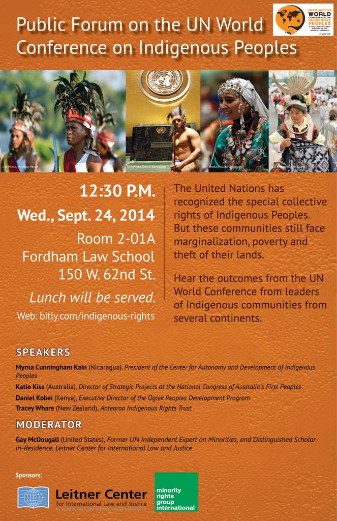 Public Forum on the UN World Conference on Indigenous Peoples